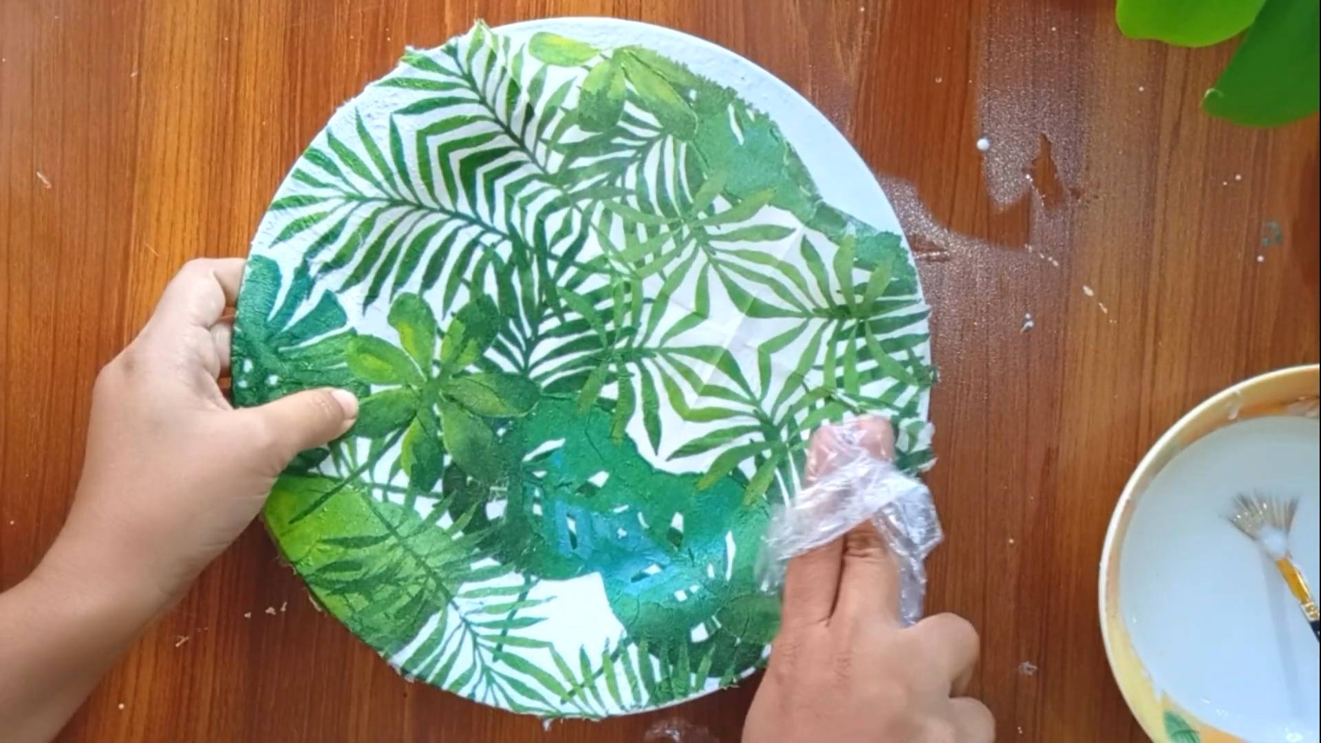 DIY Wanddeko Servietten Technik
