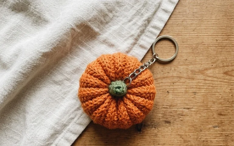 Halloween Pumpkin Keychain: Cute and Spooky Crochet